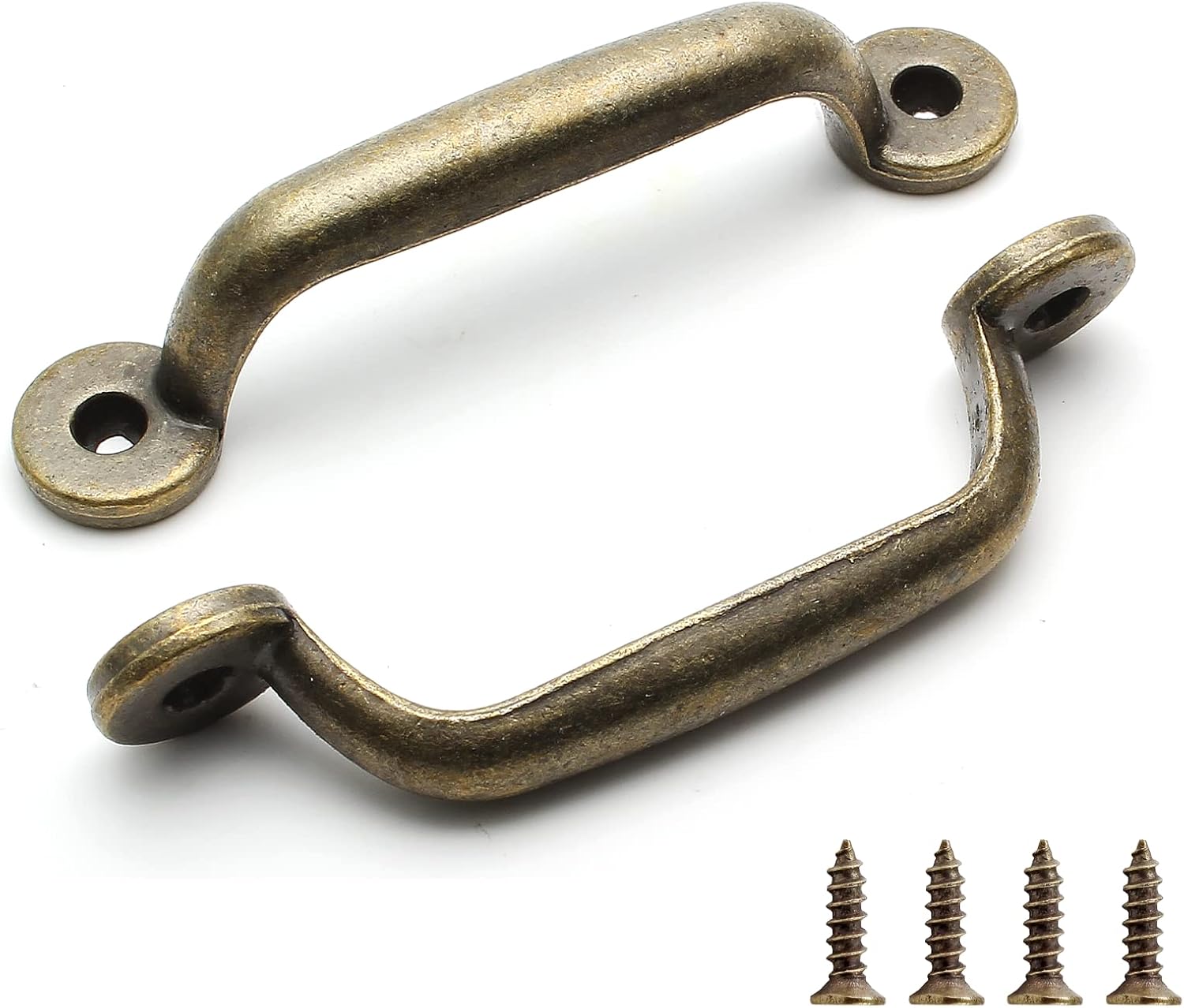 Bivethoi 10pcs Small Drawer Handles Vintage Cabinet Pulls, Black Gate Pulls Antique Cupboard Handles with Mounting Screws, Jewelry Box Door Handle Hardware for Dresser Decorative (3 Inch Hole Center)