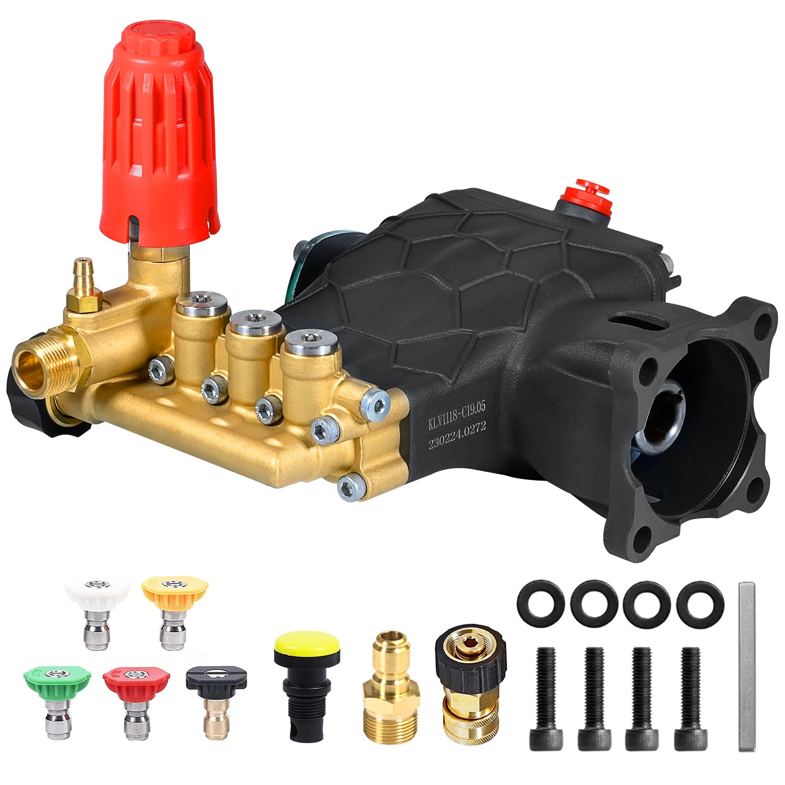 Triplex Pressure Washer Pump Horizontal 3/4" Shaft 3500 PSI 3.0 GPM Power wash pump, Replacement for Homelite Troy-Bilt Simpson Honda GX200 GC190 Gas Powered Machines-image-10