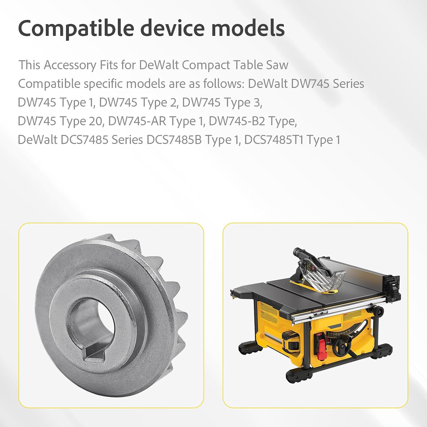 2 Pack 5140061-65 Table Saw Bevel Gear fits for DeWalt DW745 DWE7480 | fits for DeWalt DWE7490 DCS7485B