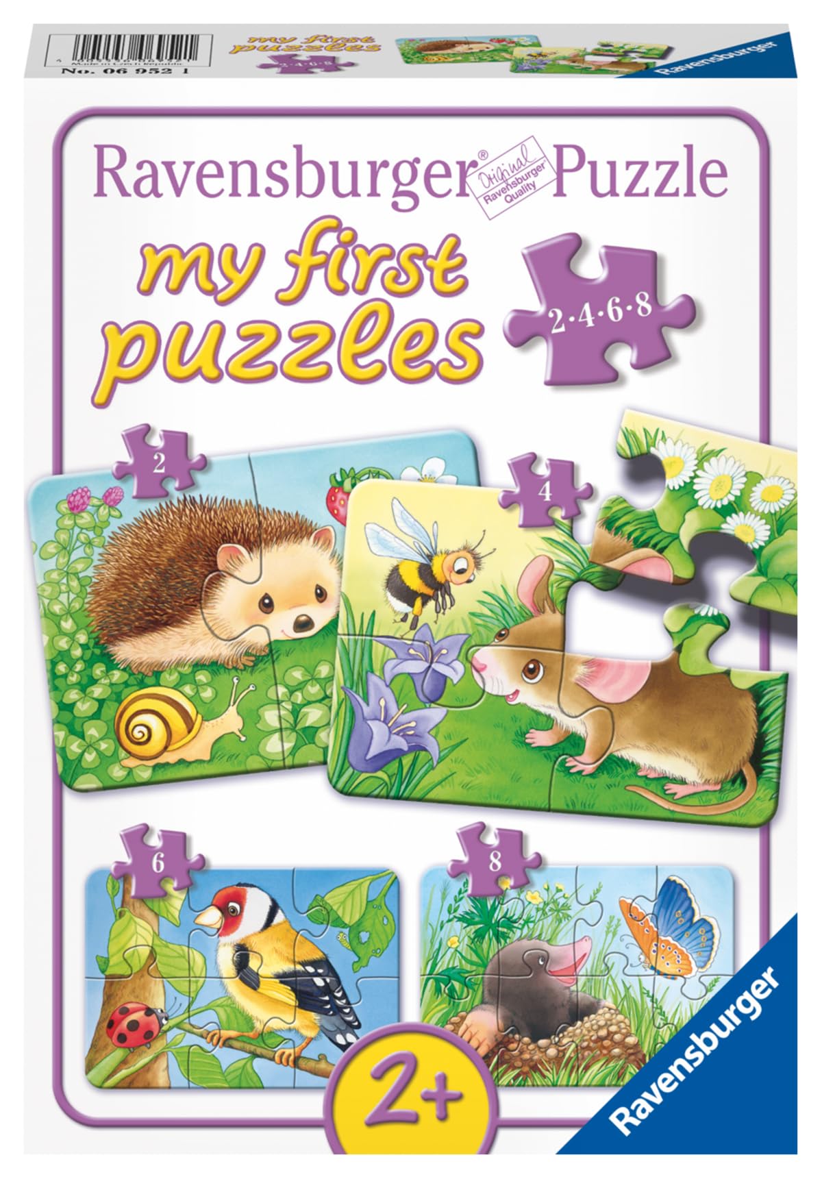Ravensburger Kinderpuzzle 06952: Süße Gartenbewohner – My First Puzzle (2, 4, 6, 8 Teile)