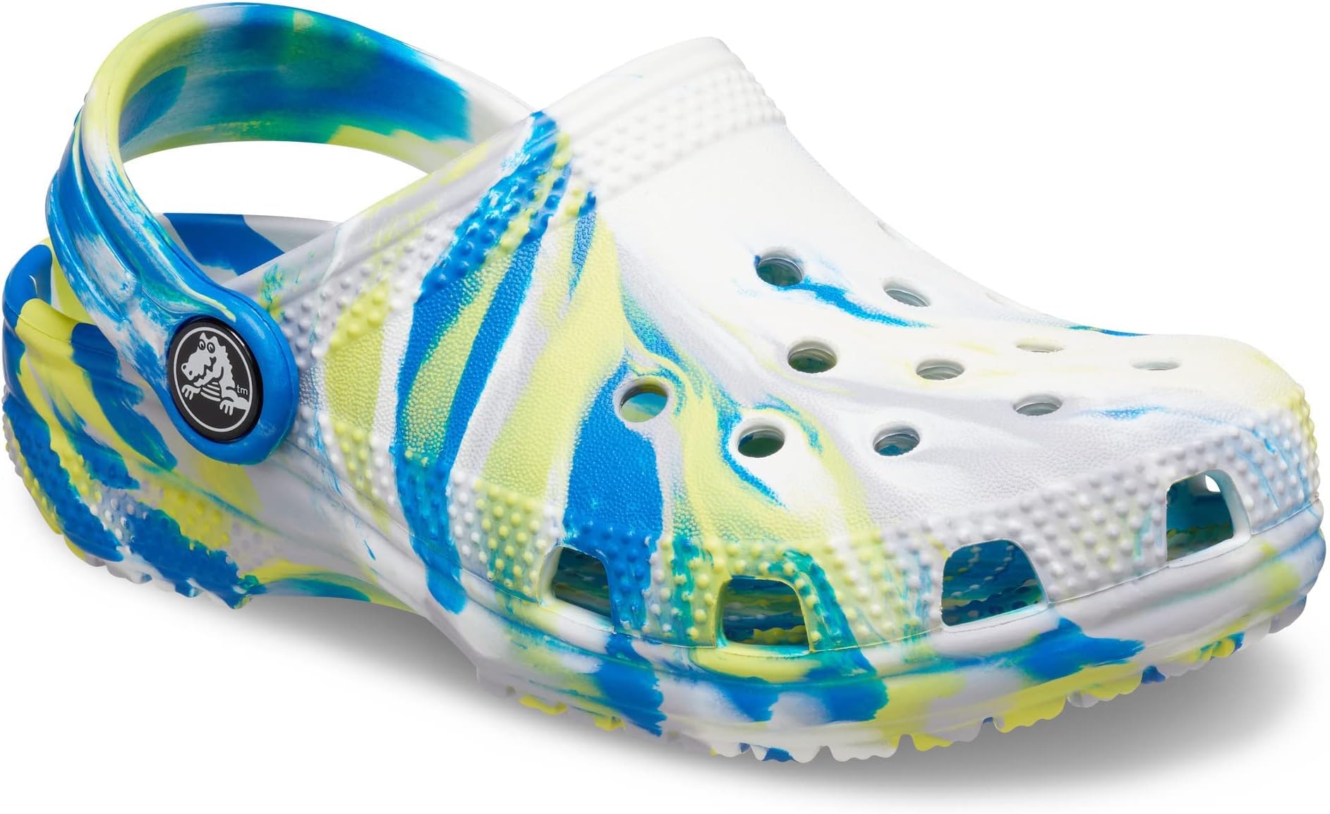Crocs Unisex Kids Classic Marbled Clog T Clog, White Light Cobalt, 7 UK Child