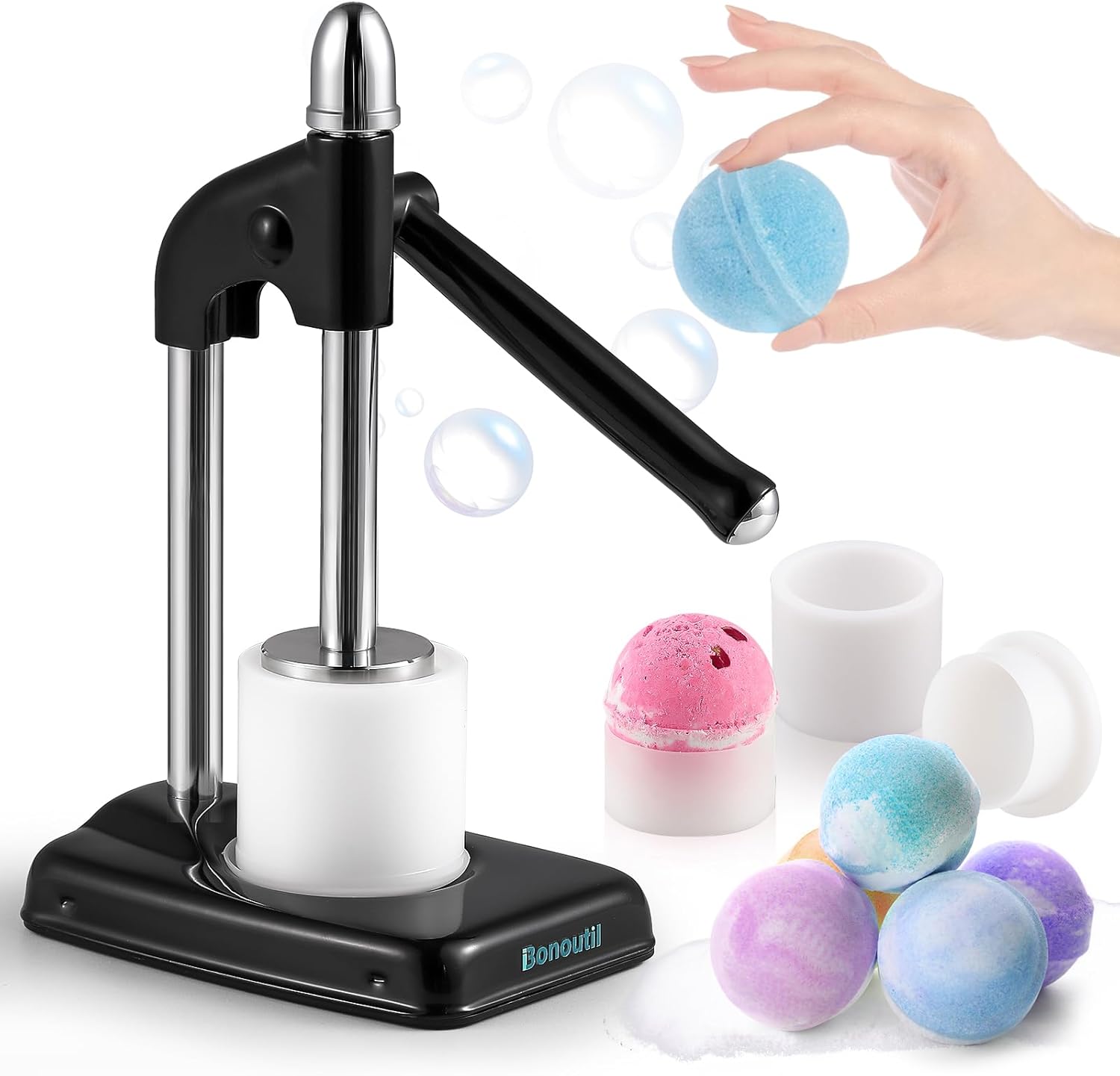 Bath Bomb Press Machine-Easy Press Manual Bath Bomb Machine with 6cm Mold Kit DIY Soap Making for Adults Beginners