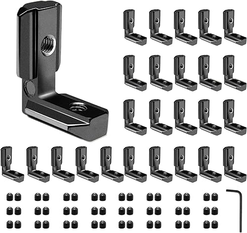 Miniatura 122 de 10 unids 2020 placa de extrusión de aluminio conector esquina L soporte 8020 V ranura hardware ranura T accesorios con tuercas en T y tornillos