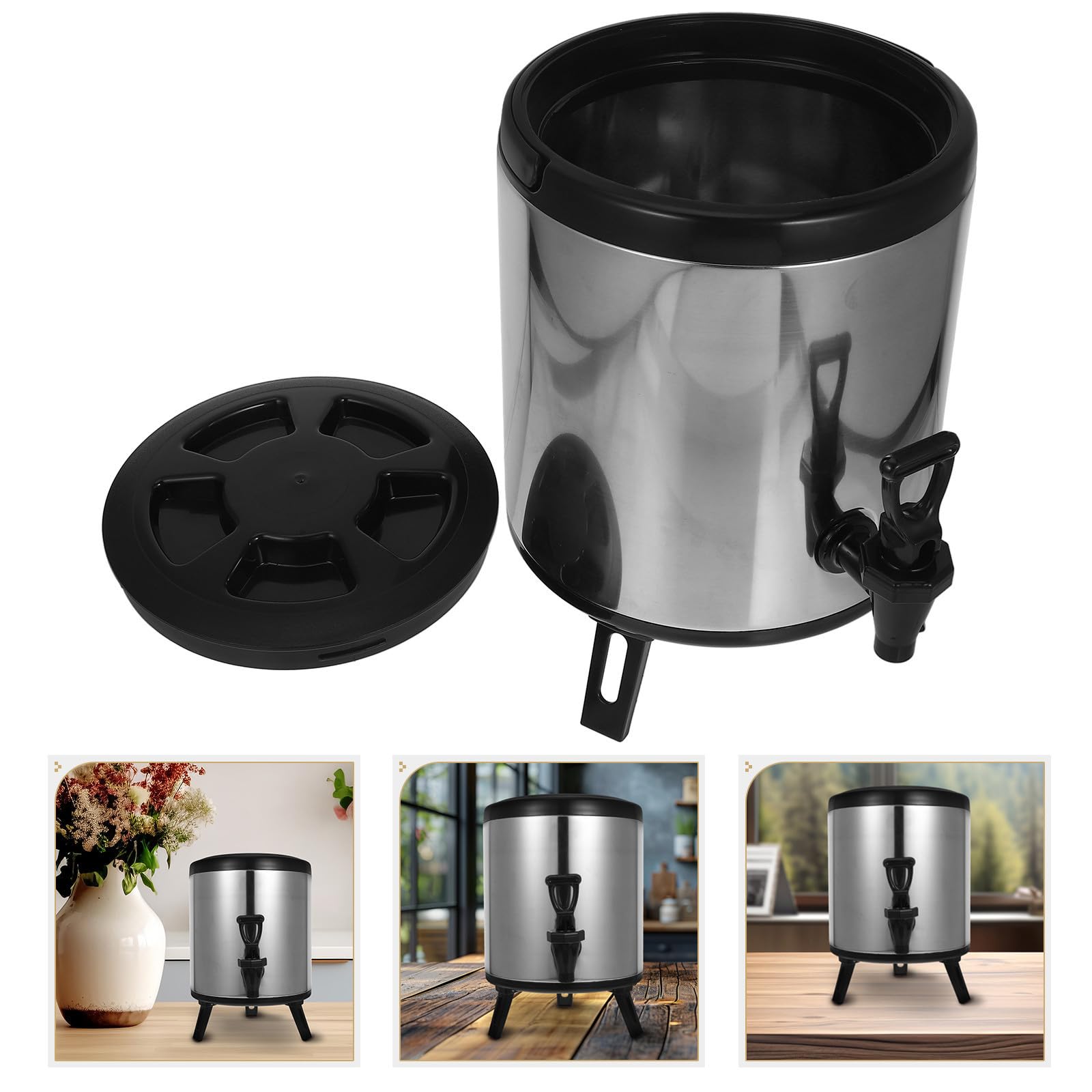 ABOOFAN Dispensador de Bebidas de 6 Litros Aislamiento Térmico Doble Capa de Acero Inoxidable Gran Capacidad y Diseño para Eventos y Uso Comercial