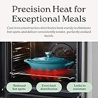 Vista 5 de Cacerola esmaltada de hierro fundido Signature de ROSSALLINI, olla de servir antiadherente con tapa de ajuste hermético para asado, horneado