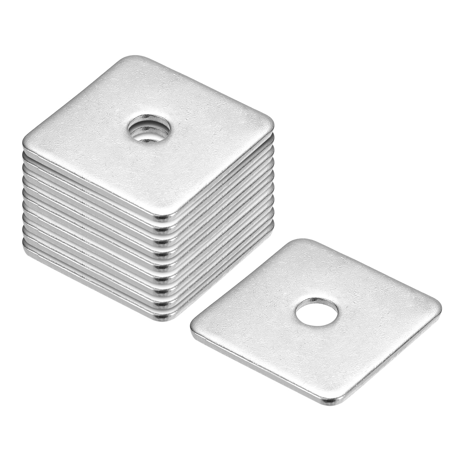 sourcing map Quadratische Unterlegscheiben, M8 x 40 x 40 x 3 mm, 304 Edelstahl, 15 Stück