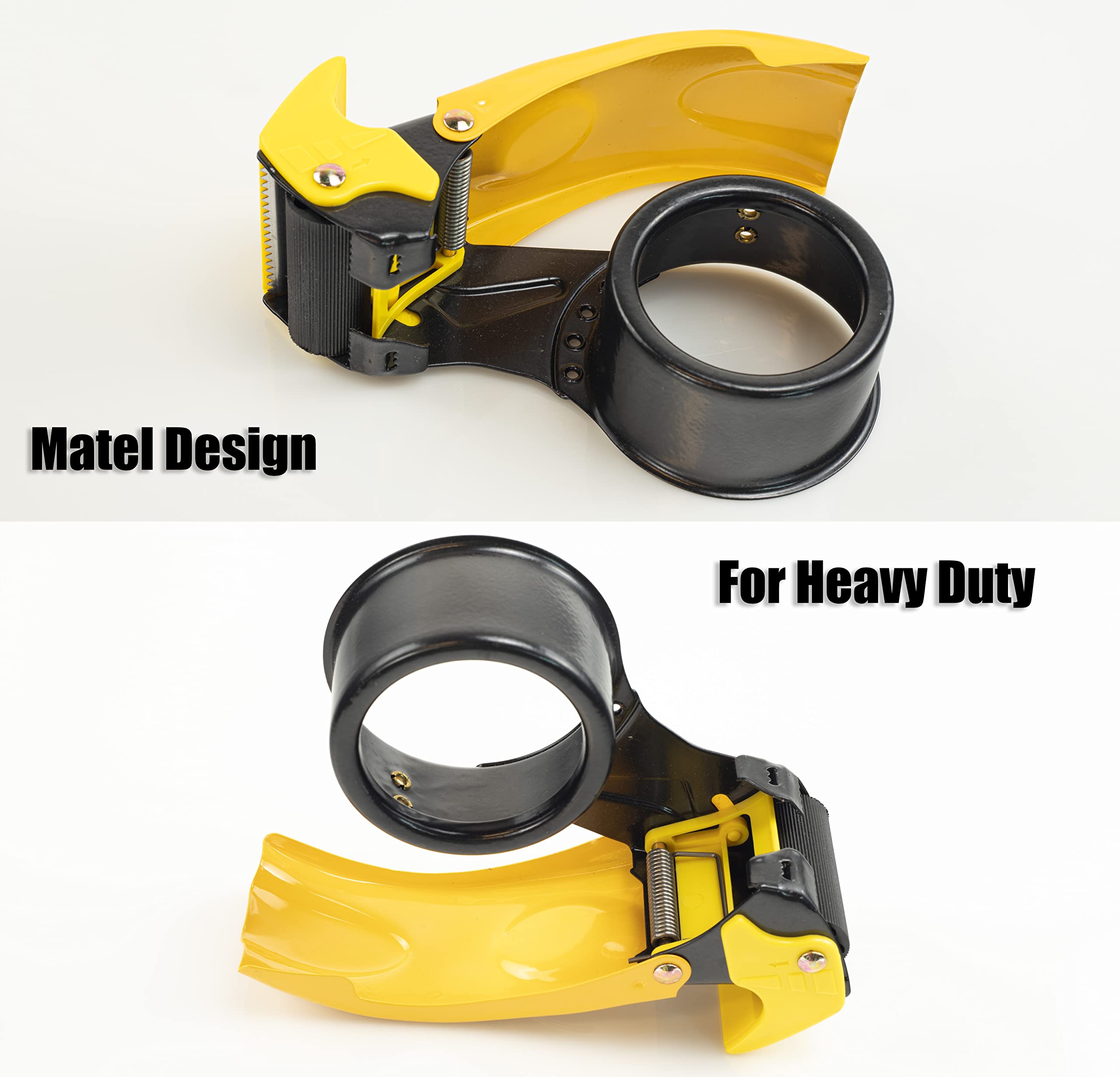 Blade Safety Cover - Dispensador de cinta de embalaje profesional de 5 cm, pistola de cinta de metal con cuchilla extra, color negro