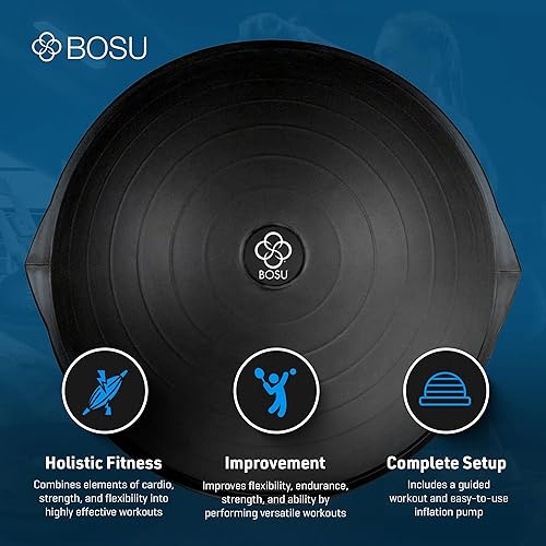 Vista 21 de BOSU Entrenador de equilibrio deportivo, tamaño de viaje que permite un fácil transporte y almacenamiento, 19.7 in, Azul/Negro