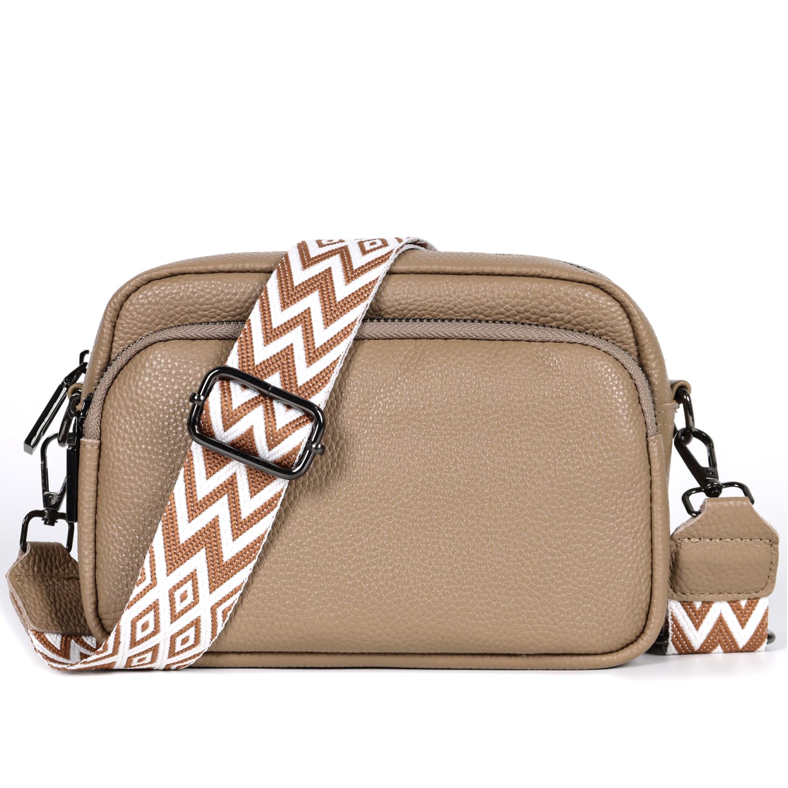 TANTOMI Umhängetasche Damen, Leder Klein Crossbody Bag Damen Handytasche zum Umhängen, Moderne Handtasche Taschen mit Breitem Schultergurt, Tasche Tägliches Arbeiten, Einkaufen, Reisen