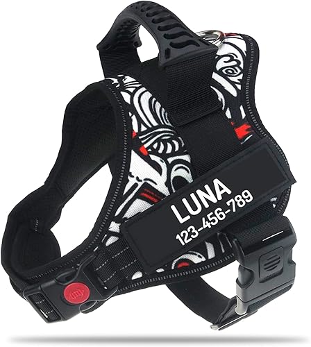 Miniatura 26 de Personalized No Pull Dog Harness with Custom Name and Phone Number by PawPawify, Heavy Duty Pet Vest to Prevent Tugging, Pulling, or Choking, Blue