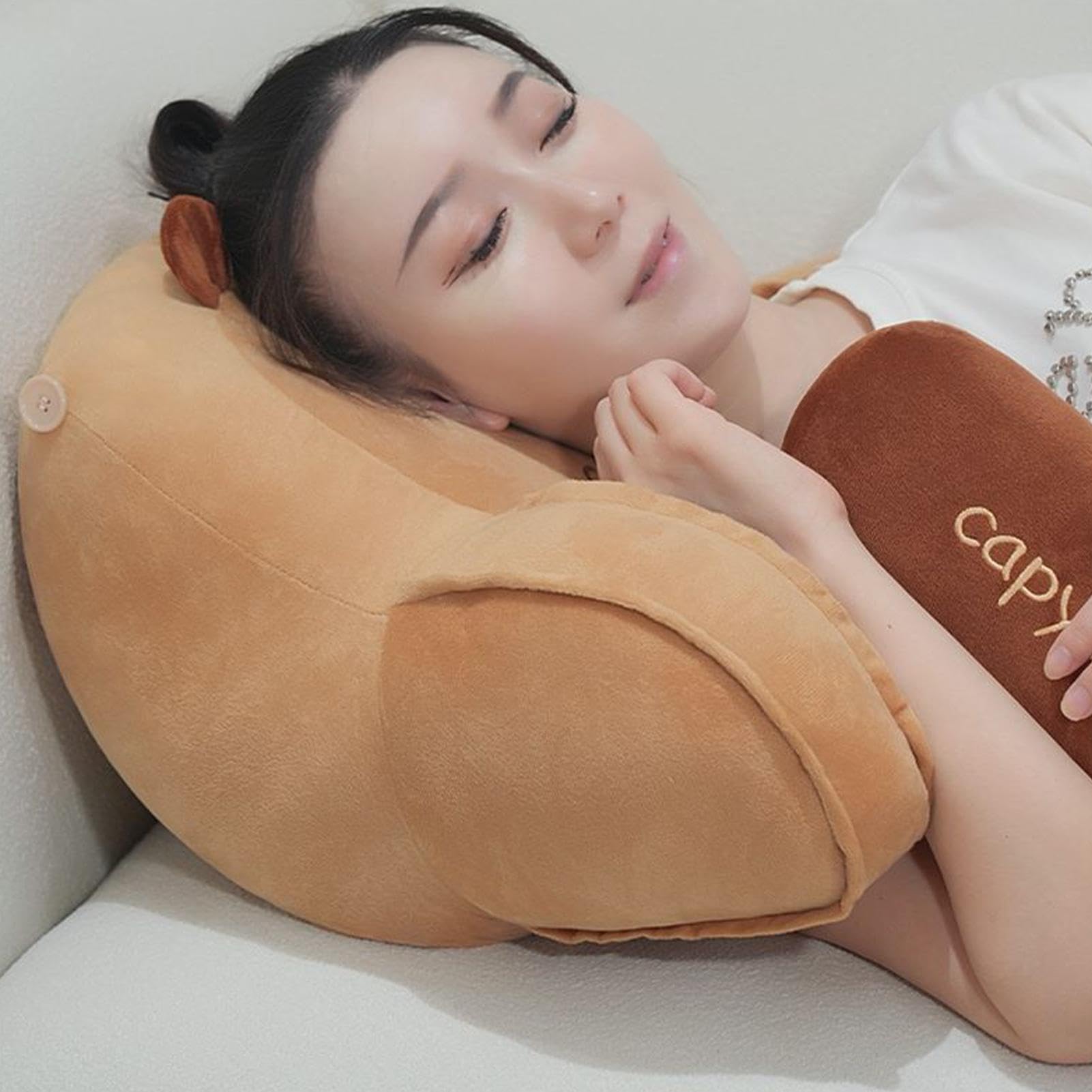 Capybara Letting Leeskussen voor het lezen van bed, zacht en delicaat gevuld pluche kussen voor bank, woonkamer, kinderkamer, auto Capybara Letting Leeskussen voor het lezen van bed, zacht en delicaat gevuld pluche kussen voor bank, woonkamer, kinderkamer, auto