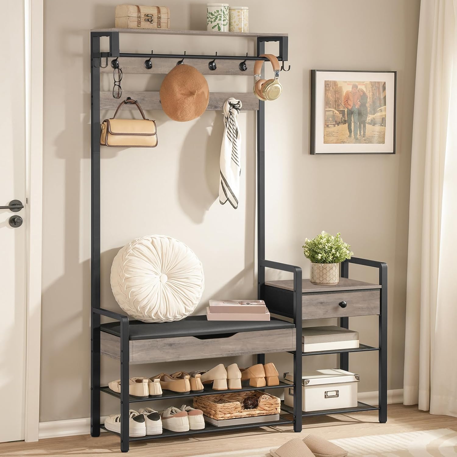 HOOBRO Hall Tree with Bench