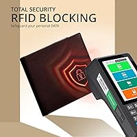 Vista 24 de Carteras RFID delgadas para hombres - Cartera de bolsillo frontal de piel genuina Marrón vintage