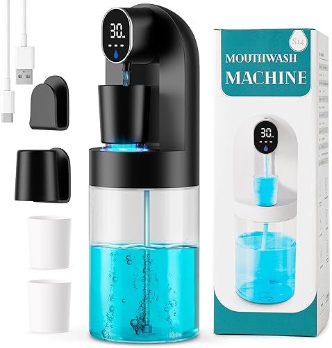 Dispensador automático de enjuague bucal para baño, dispensador inteligente de enjuague bucal de 21.12 onzas sin contacto, juego de accesorios de