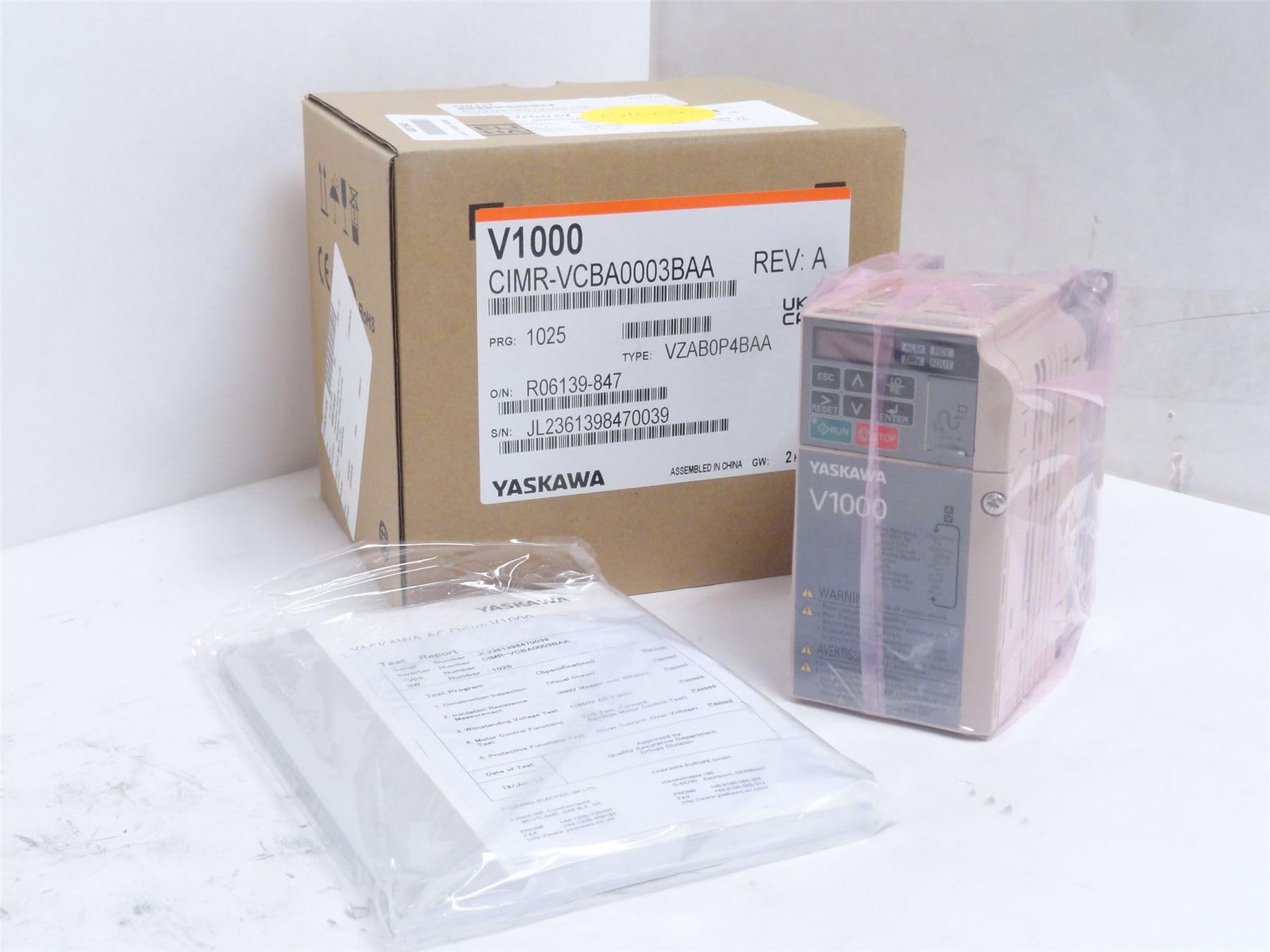 Amazon.com: Yaskawa CIMR-VCBA0003BAA AC Drive, 1/2HP, 240VAC, 3.3A