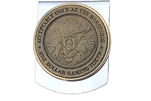 Vintage Binion’s Horseshoe Club Casino 1 Dollar Gaming Token Stainless Steel Large...