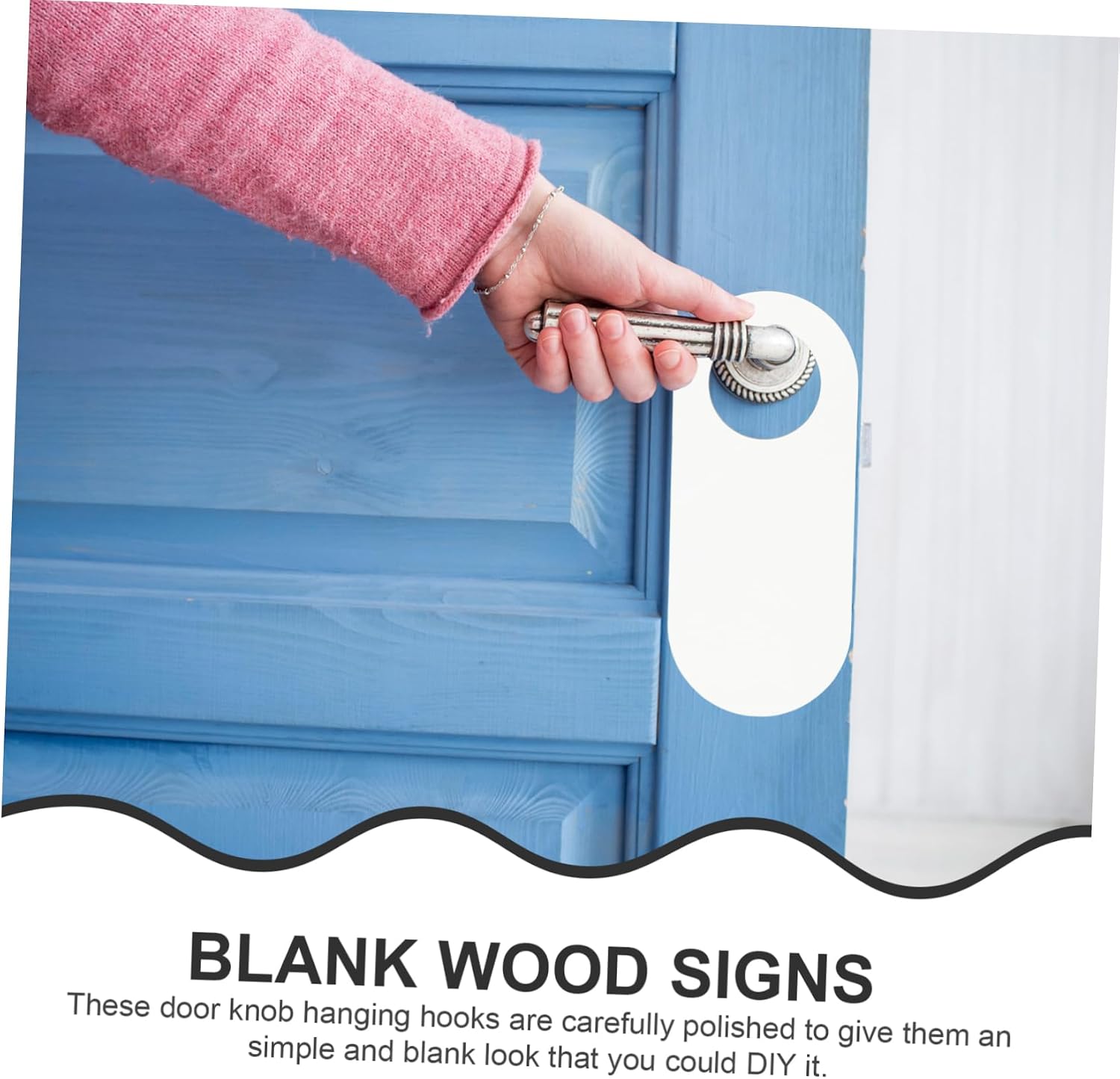 Unfinished Wooden Door Handle Hooks 2pcs Craft Blank Plaques for DIY Decor Projects