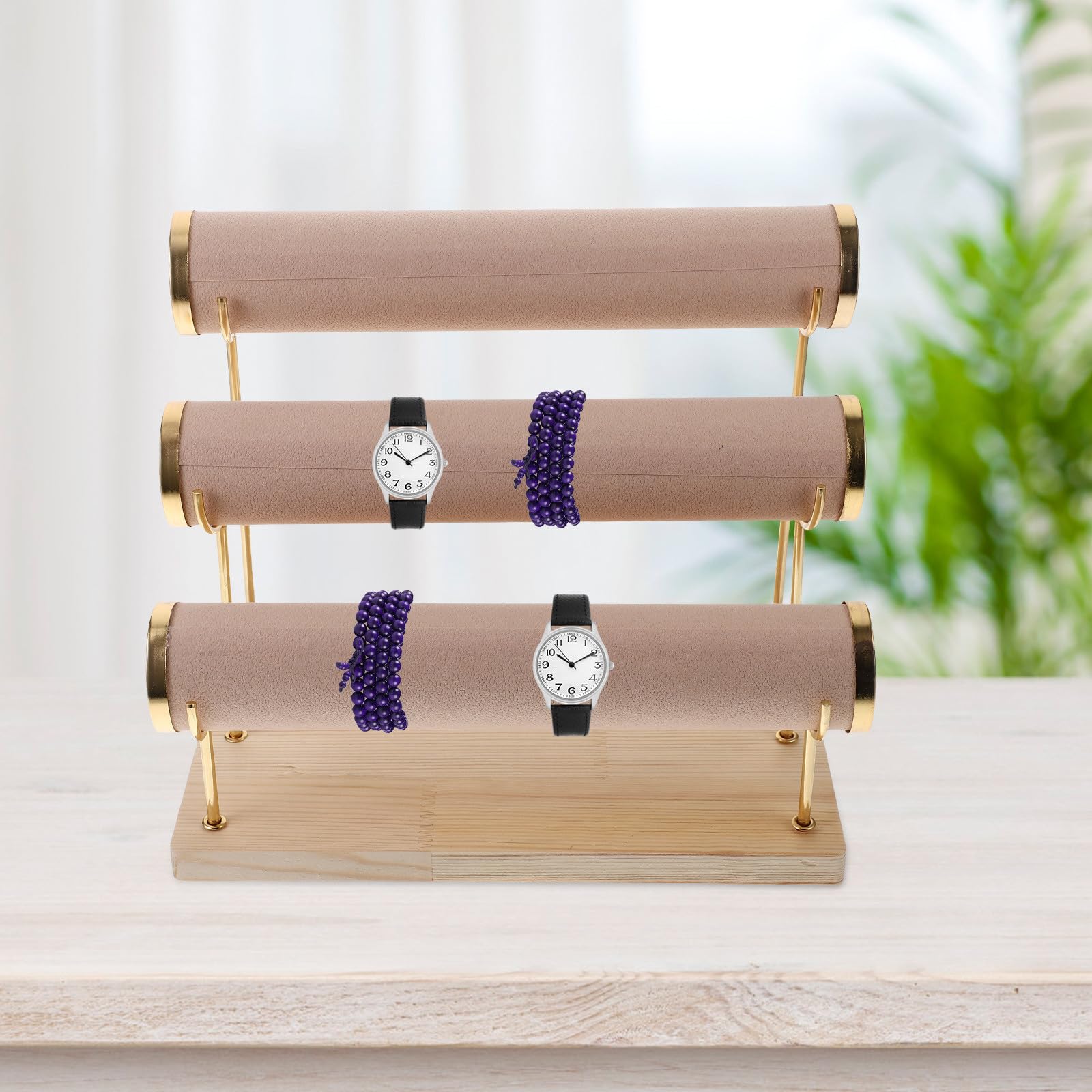 UKCOCO Expositor de Joyas de Tres Niveles Desmontable para Pulseras