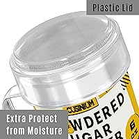 Vista 4 de CUSINIUM 6 Ounce Mini Powder Sugar Shaker With Handle - Fine Mesh - With Plastic Cap - Pack of 2