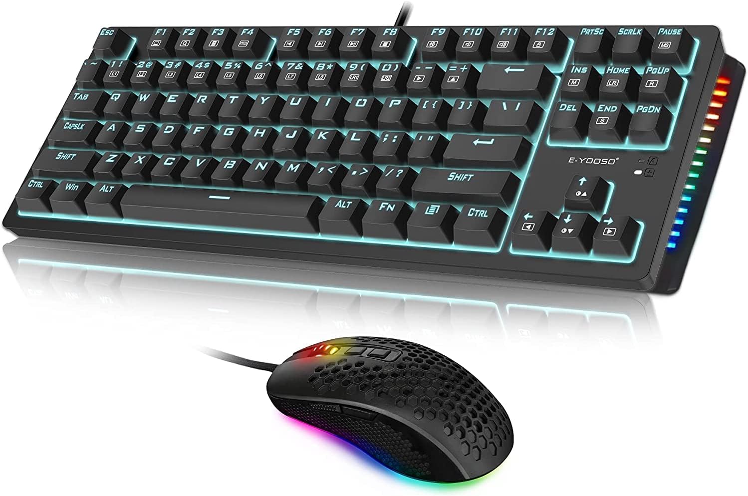 Amazon.com: Mechanical Keyboard and Mouse Combo, Blue Switches Wired ...