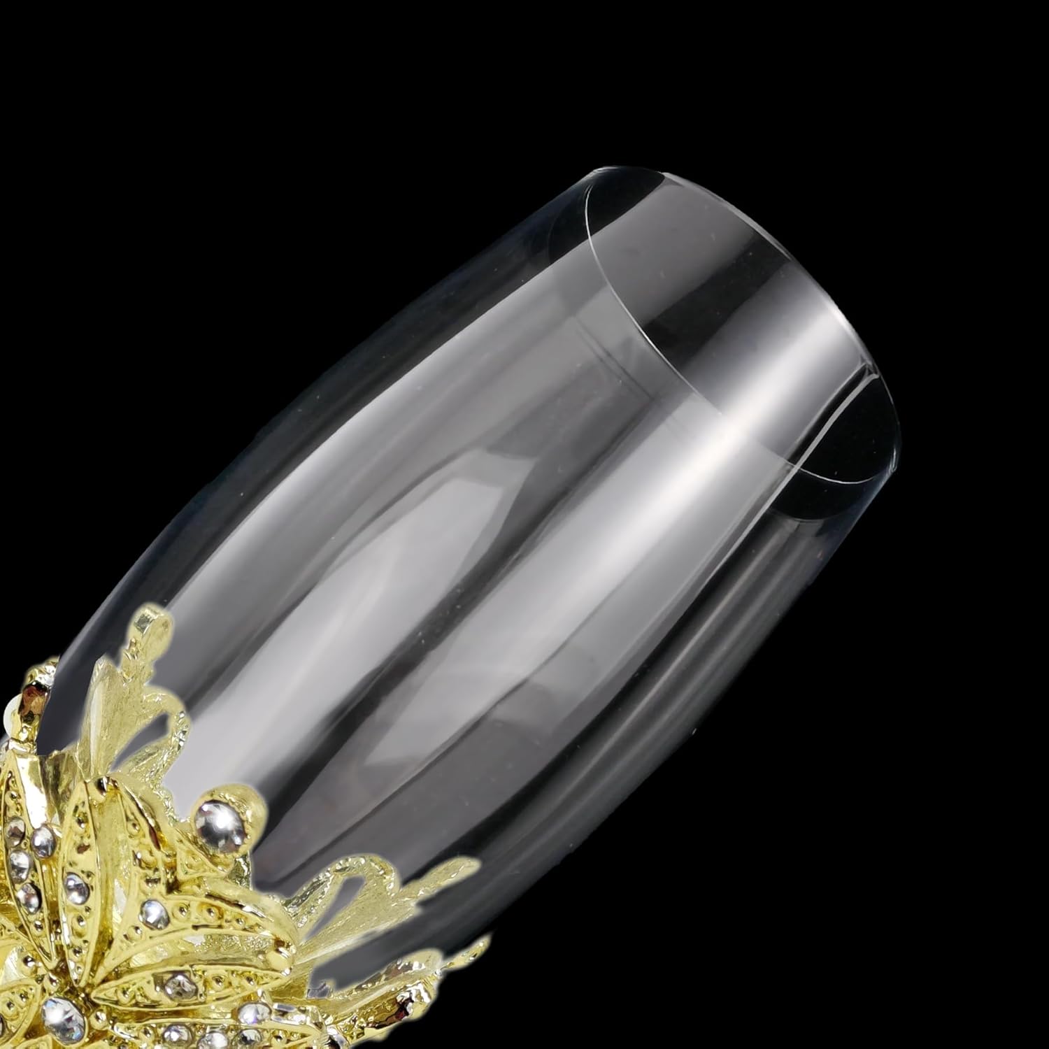 Gold Champagne Flutes -Wedding Toasting Glasses for His and Hers,Engagement Celebrations, Bridal Shower and Registry Idea, Gifts for Bride and Groom Gifts,7oz (Gold) - Image 4