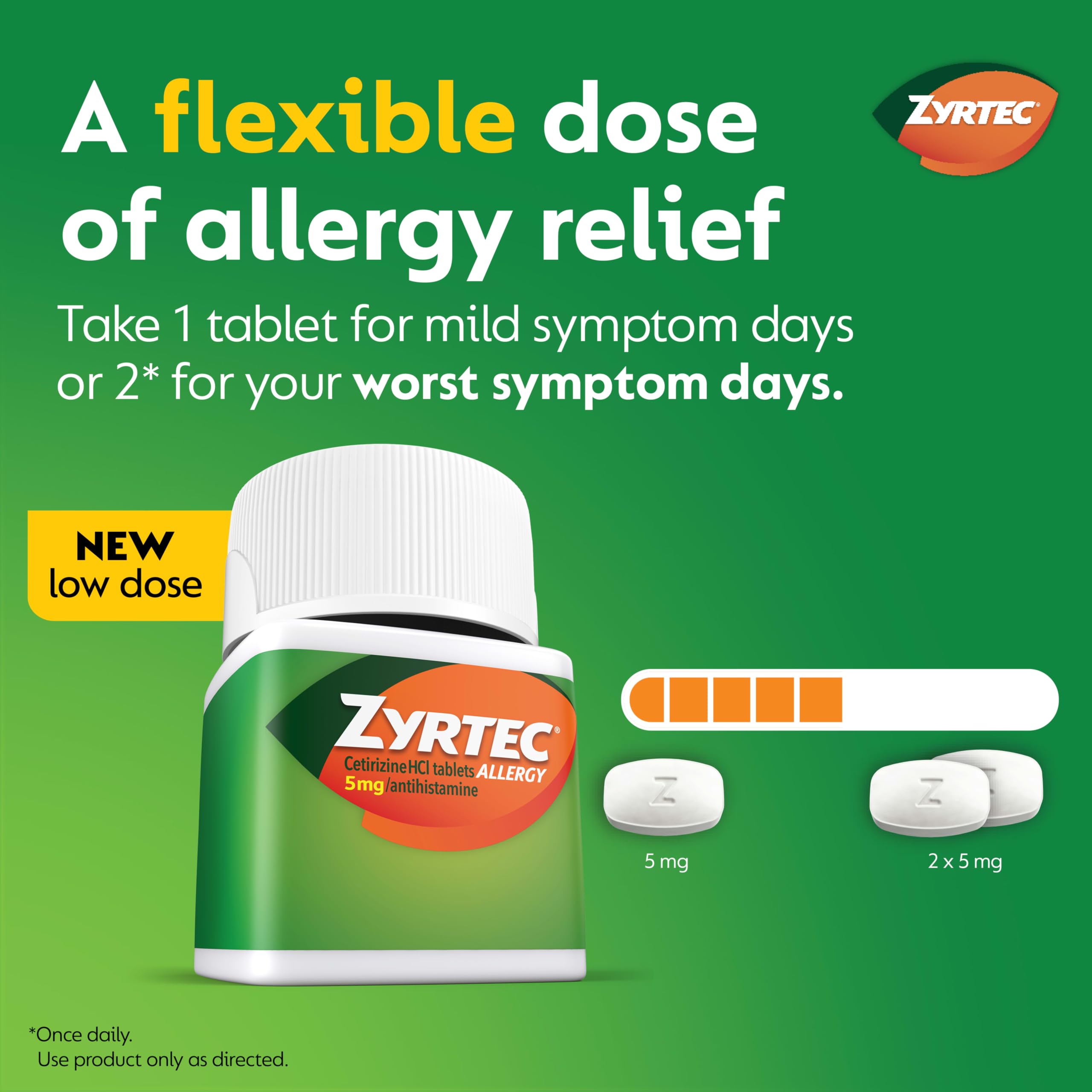Zyrtec 24-Hour Allergy Relief Tablets, 5 mg Cetirizine HCl, 35 ct — Amazon image 3