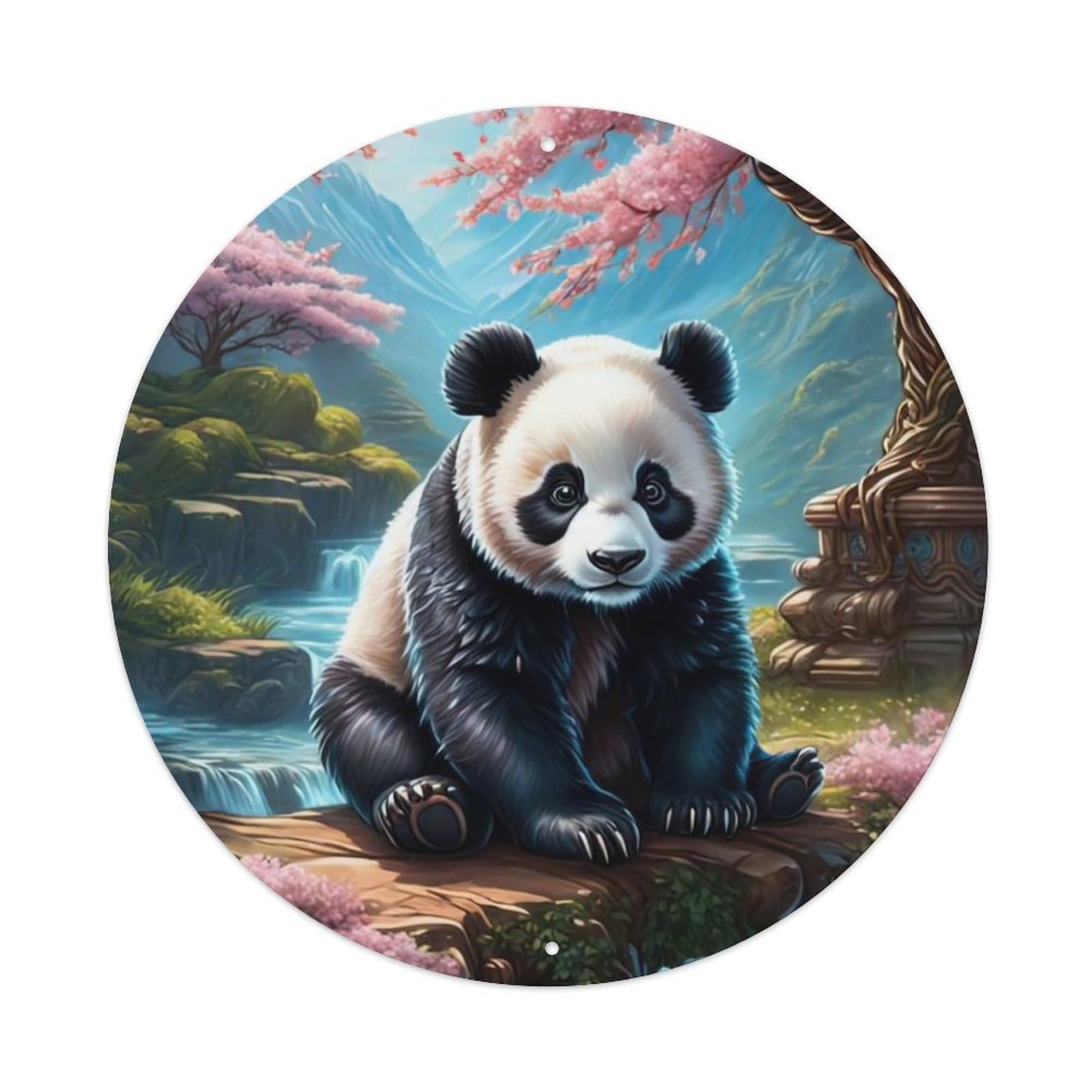 Animal Panda Under The Tree Metal Tin Sign