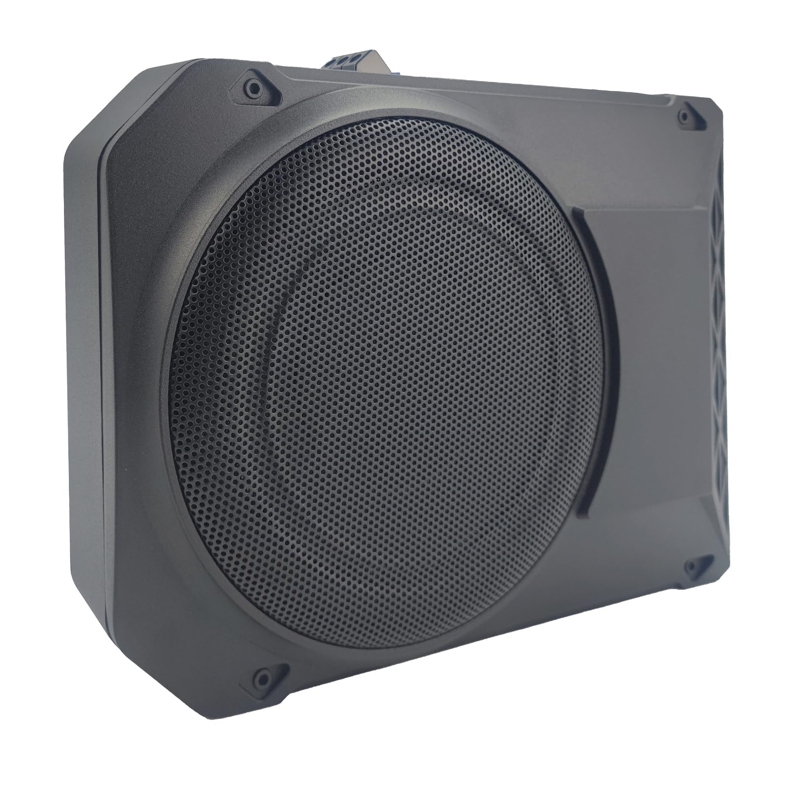 Caisson de Basses Actif amplifié 10 Pouces (800 W) — Caisson Clos Haute Performance avec télécommande, pour Voitures, camions et Camping-Cars — Plage de fréquences : 20 Hz – 150 Hz