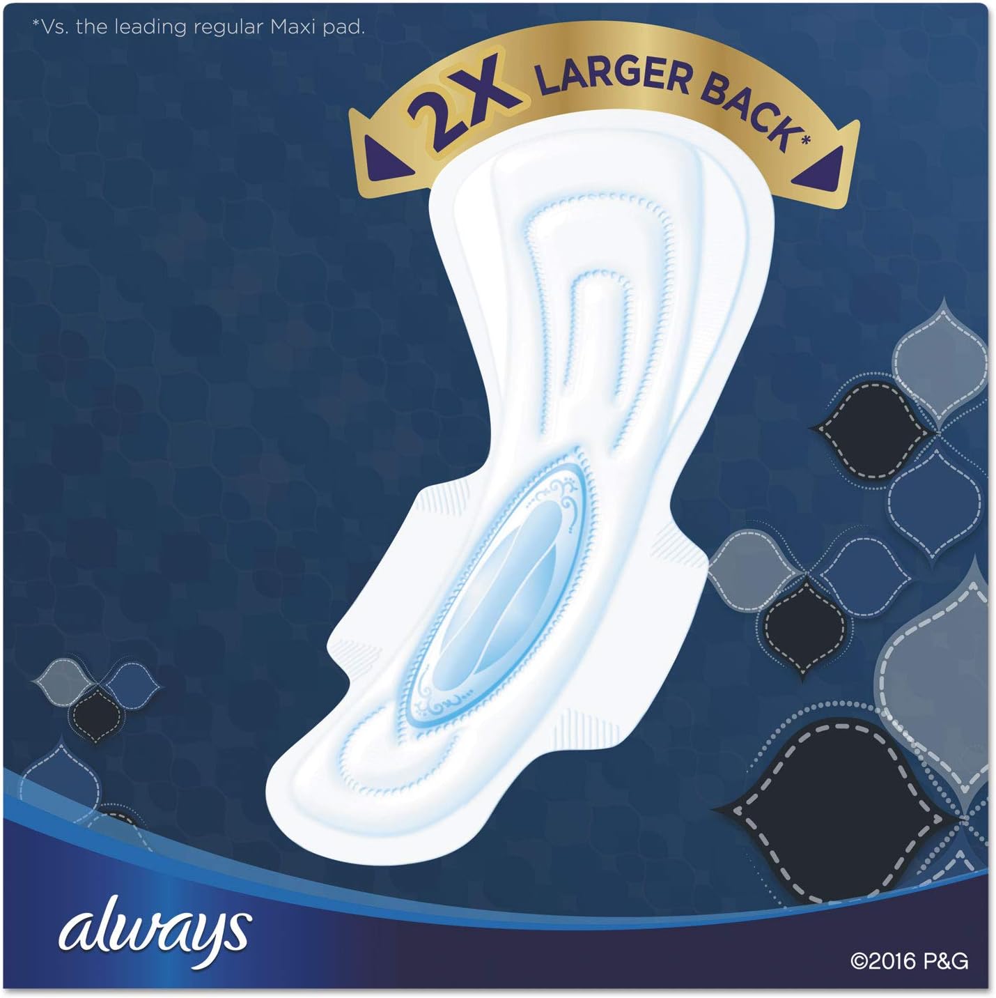 Always 17902 Maxi Pads, Extra Heavy Overnight, 20/Pack, 6 Packs/Carton