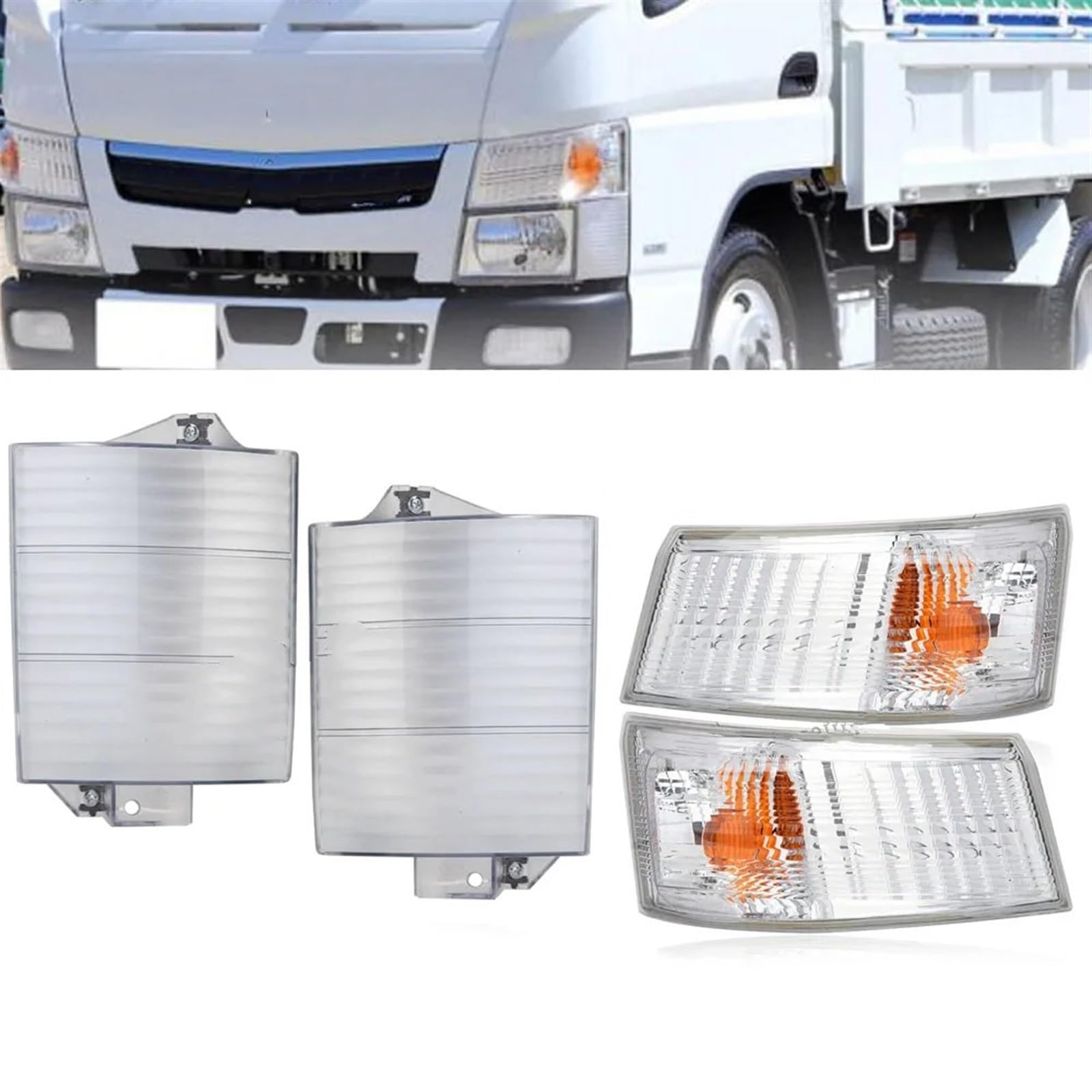 Clignotant Dynamique pour Mitsubishi pour Canter pour Fuso FE FG 2012-2018 Feu d'angle Feu Antibrouillard Avant Voiture Clignotant Phares Ensemble Lampes Témoins Indicateur de Miroir(1 Paire)