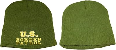 Olive Green United States US Border Patrol Embroidered Winter Beanie Sock Cap HAT