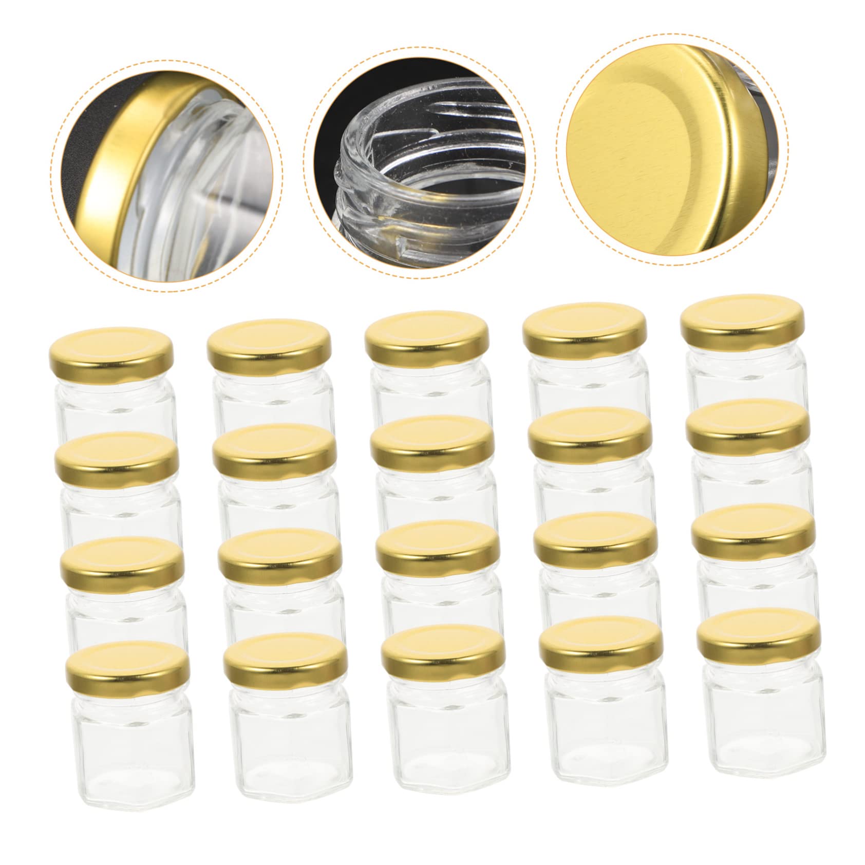 Alipis 20piezas Contenedor De Miel De Vidrio Dispensador De Miel Tarros De Tarro De Vidrio Resistente