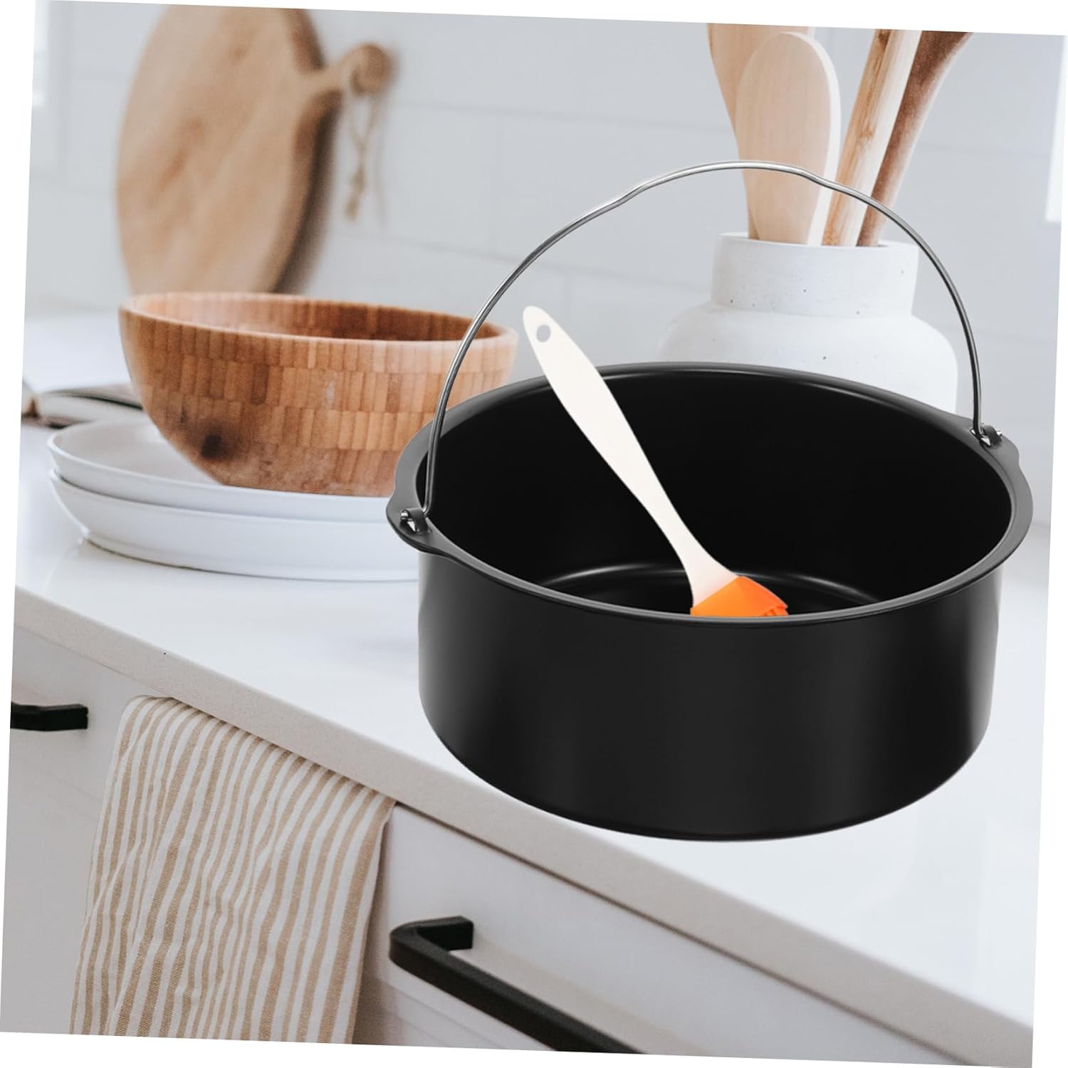 SECFOU 9pcs Air Fryer Kit Frying Pan Cake Pan Set Baking Cooking Accessories Non-stick Dishwasher Safe