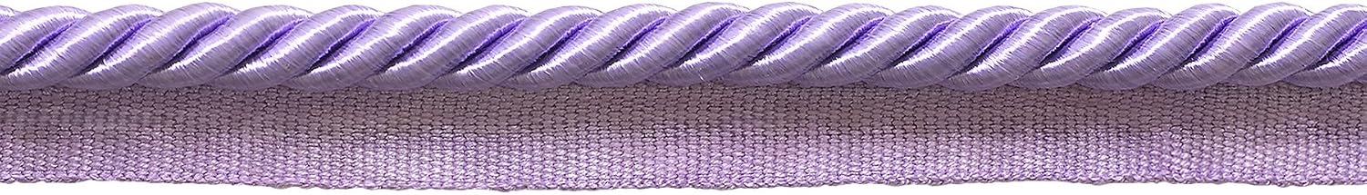 DÉCOPRO 10 Yard Pack of Large 3/8 inch Basic Trim Lip Cord, Style# 0038S Color: Lilac - D7