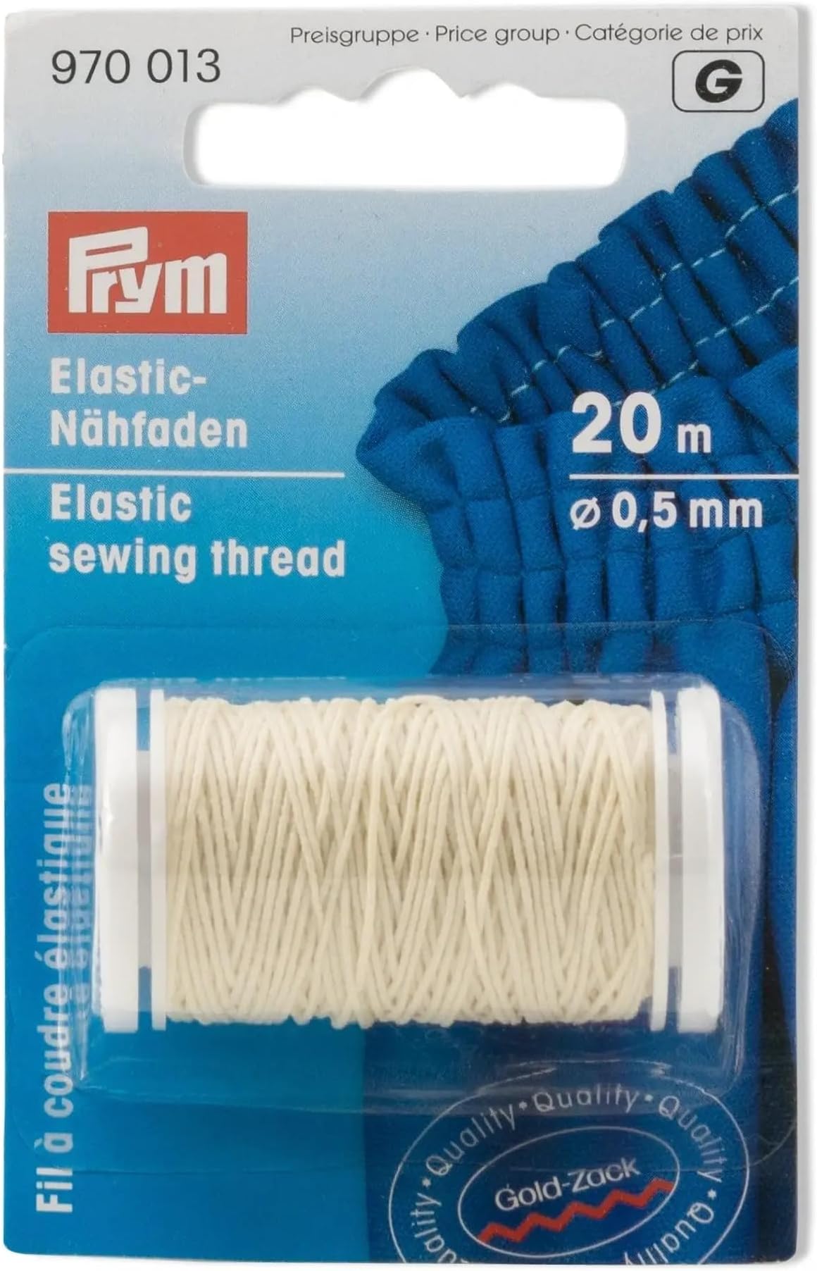 Elastic Sewing Thread 0.5 mm Natural White