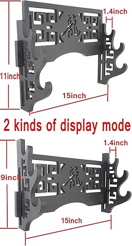 Miniatura 5 de Estante para colgar en la pared Katana Exhibition Rack Retro Hollow Tallado Espada Soporte Percha - Dragón