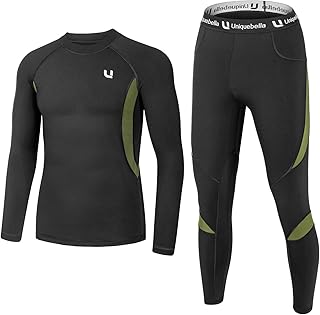 Yesurprise Men's Thermal Underwear Sets Top & Long Johns Fleece Sweat Quick Drying