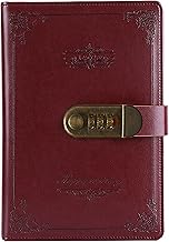 Retro Vintage PU Leder Zahlenschloss Tagebuch Schreiben Notebook Planer Organizer, Passwort Tagebuch Notizblock mit Stift halter, Größe 215x145mm