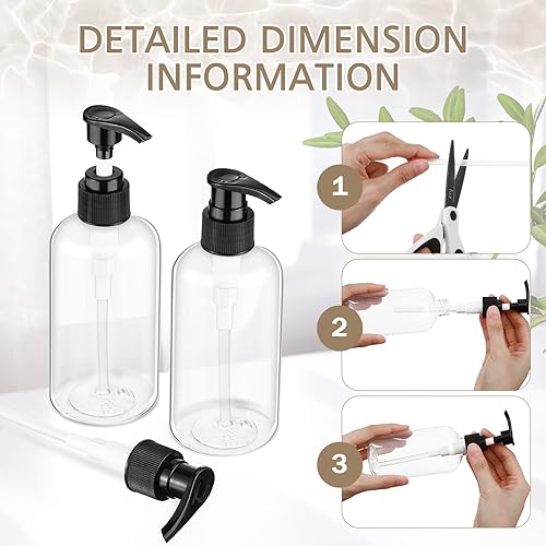 Miniatura 3 de 16 botellas vacías de champú, botellas de plástico, dispensador de jabón líquido para platos, dispensador de champú recargable para pared de ducha,