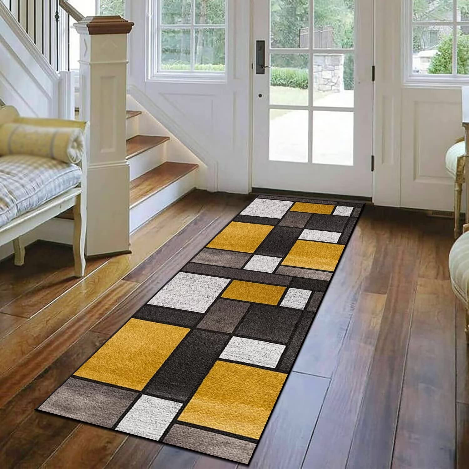 Tappeto da Cucina Antiscivolo Bianco Marrone 60X150CM, tappeto passatoia Lavabile, Moderno vendite al metro Tappeti Runner Cucina Corridoio Ingresso Tappetino Salotto Camera da Letto