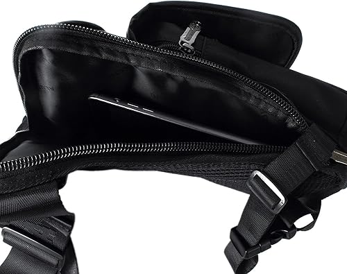 Miniatura 6 de Anjoy Bolsa táctica de lona para la pierna al aire libre para hombres y mujeres moto ciclismo multi-bolsillo cintura Fanny bolsa de viaje senderismo