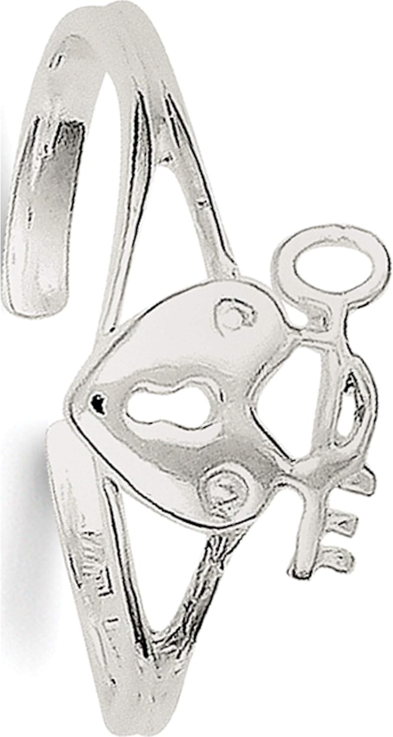 Sterling Silver Heart Lock & Key Toe Ring - Jewelry By Sweet Pea