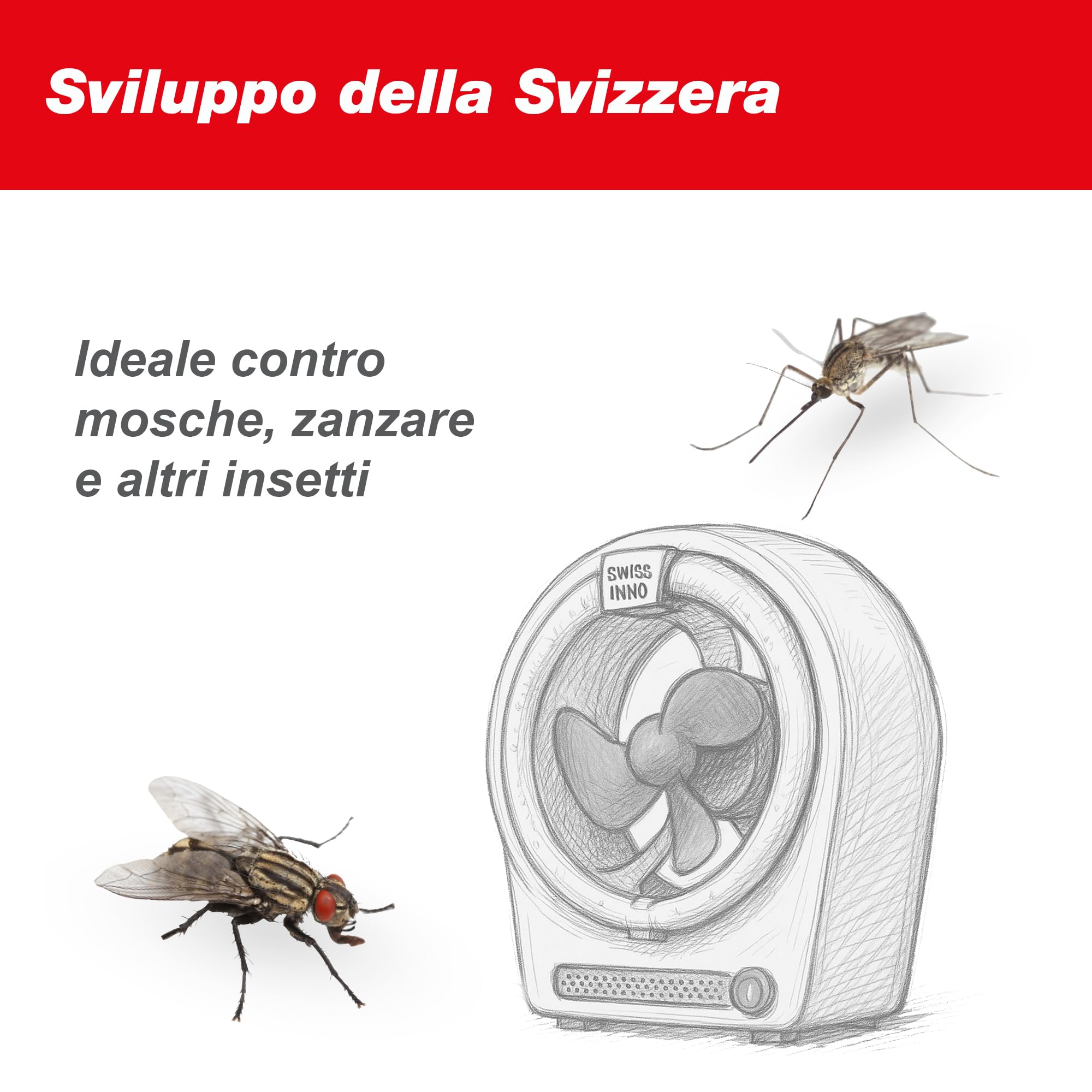 SWISSINNO Zanzariera Elettrica LED 15W - Acchiappainsetti Snapy - Cattura Ragni - Lampada Antizanzare da Interno - Trappola per Mosche e Zanzare - Uso Domestico