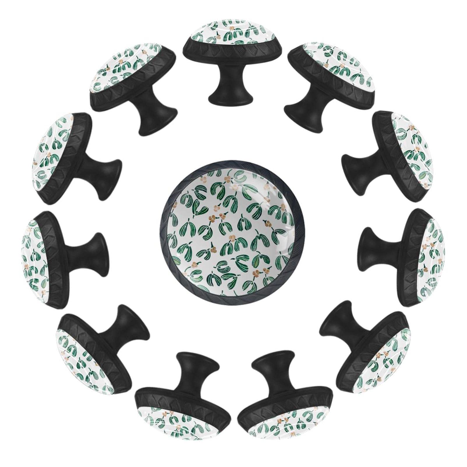 Boutons de meuble de 35 mm avec motif gui de Noël, une finition soignée pour commode et crèche