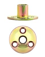 Vista 5 de QWORK Tuerca de placa de hierro de 3/8 "-16, juego de 25 piezas tuerca en T con base redonda de acero al carbono, tuercas en T de acero al carbono