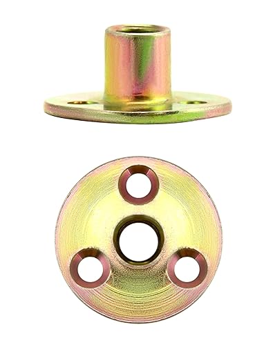 Miniatura 5 de QWORK Tuerca de placa de hierro de 3/8 "-16, juego de 25 piezas tuerca en T con base redonda de acero al carbono, tuercas en T de acero al carbono,