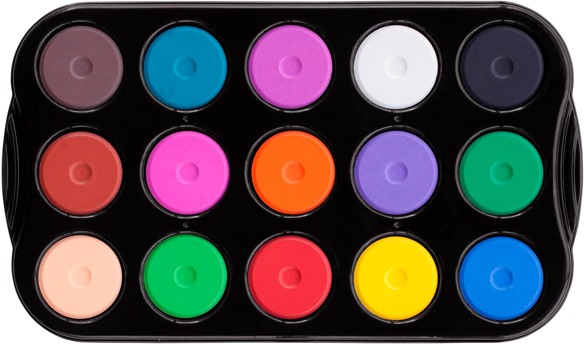 Mini Tempera Cakes with Tray, Assorted Colors, Set of 15