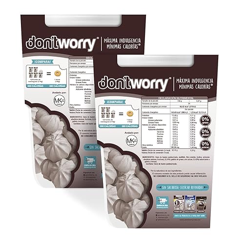 Miniatura 6 de Don't Worry Galletas de merengue aptas para dieta cetogénica, galletas y crema, paquete de 2, solo 1 calorías por pieza, dulces saludables,