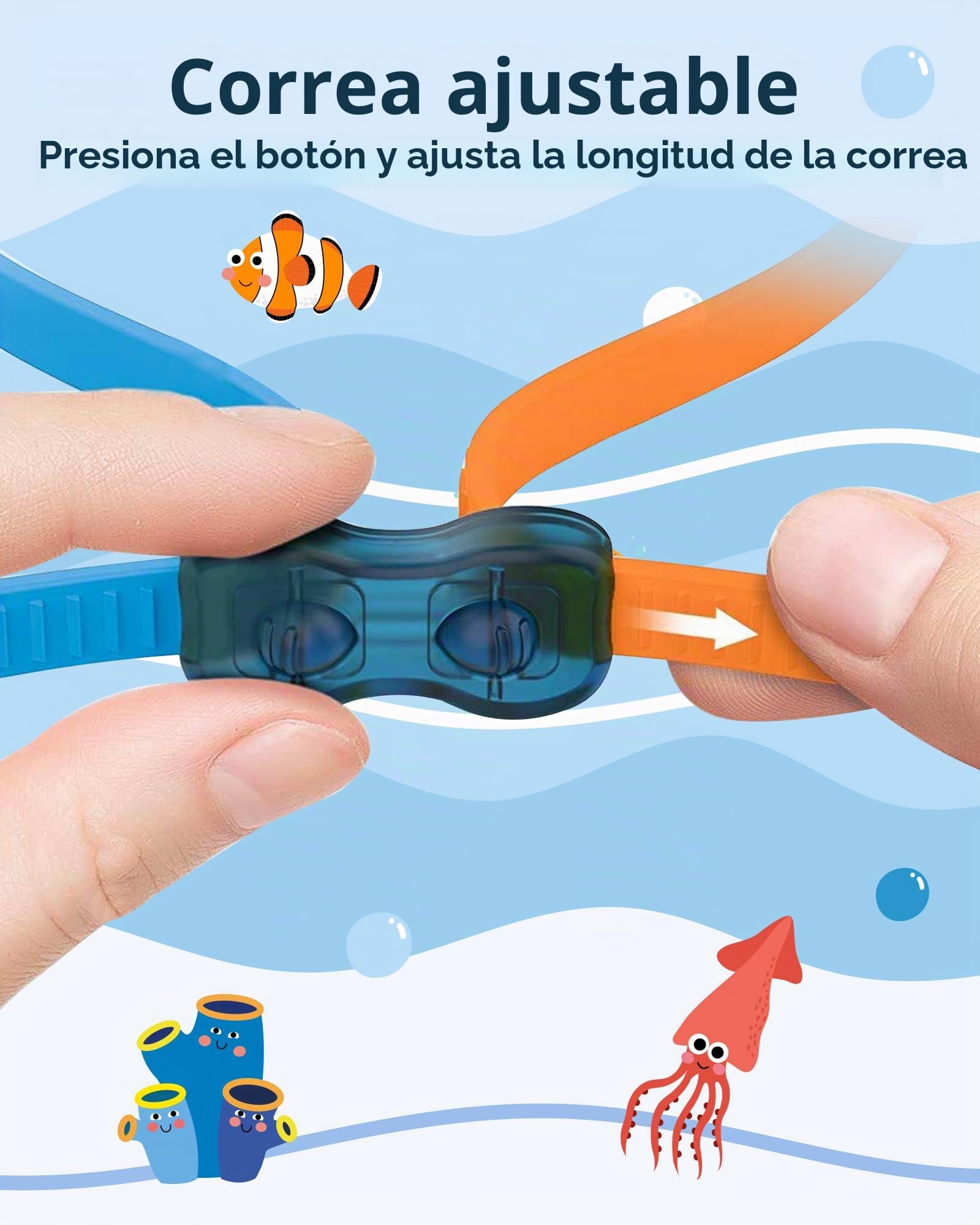 SWAUSWAUK Gafas de Natación para Niños de 4-10 años, Gafas Piscina Niños, Diseño de Pez, Antiniebla y Ajuste Cómodo