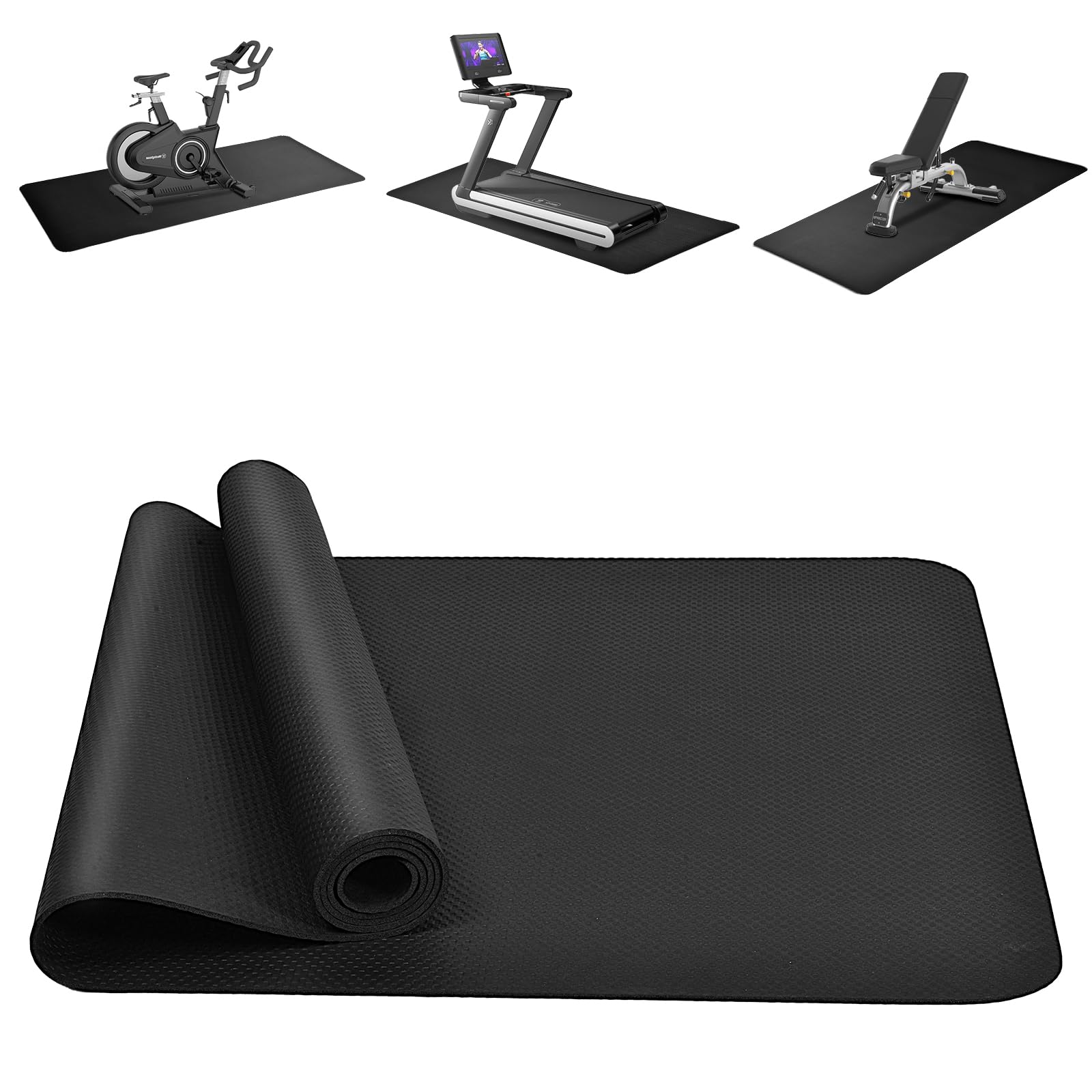 DiULi Mata do jogi, mata ochronna, sprzęt fitness, mata fitness z paskiem do noszenia i torbą, do pilatesu, treningu, sprzętu sportowego, domowej siłowni, 60 x 120 cm, 60 x 180 cm, 75 x 180 cm